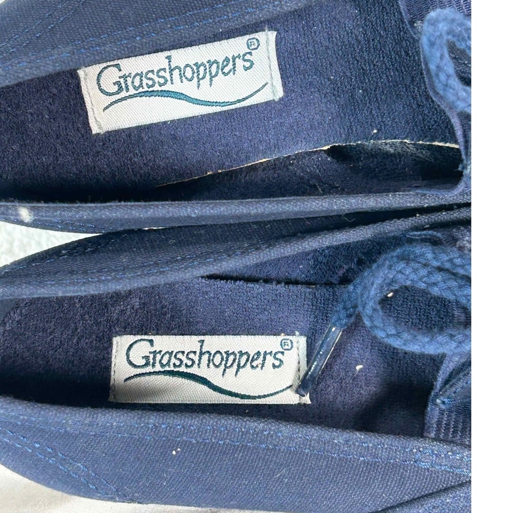 Grasshoppers Canvas Lace Up Sneakers Casual Comfort Shoes Navy Blue Size 7 - Picture 10 of 15